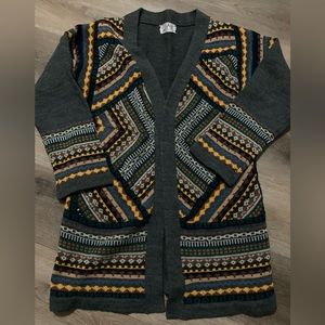 Vintage College Aztec Print Cardigan